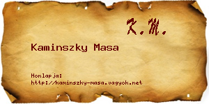 Kaminszky Masa névjegykártya